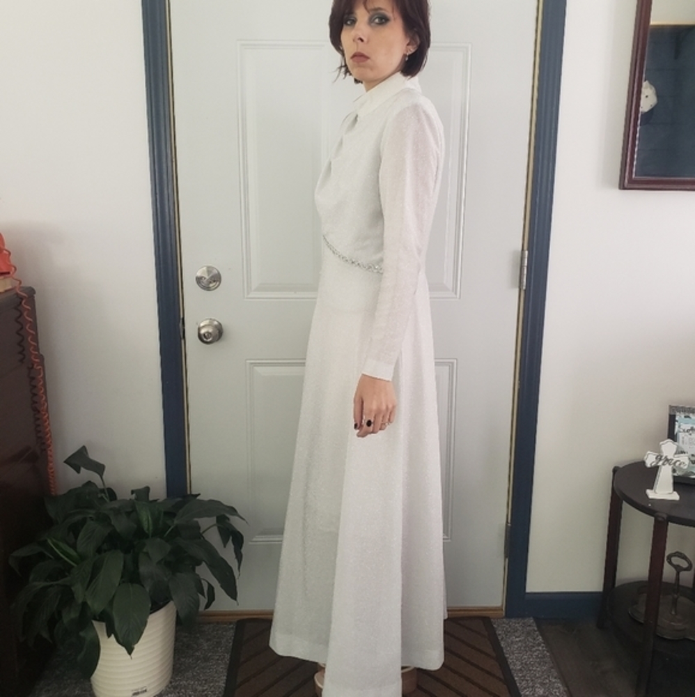 Vintage 60s/70s Miss‎ Rubette Silver Evening Dress - Picture 2 of 4